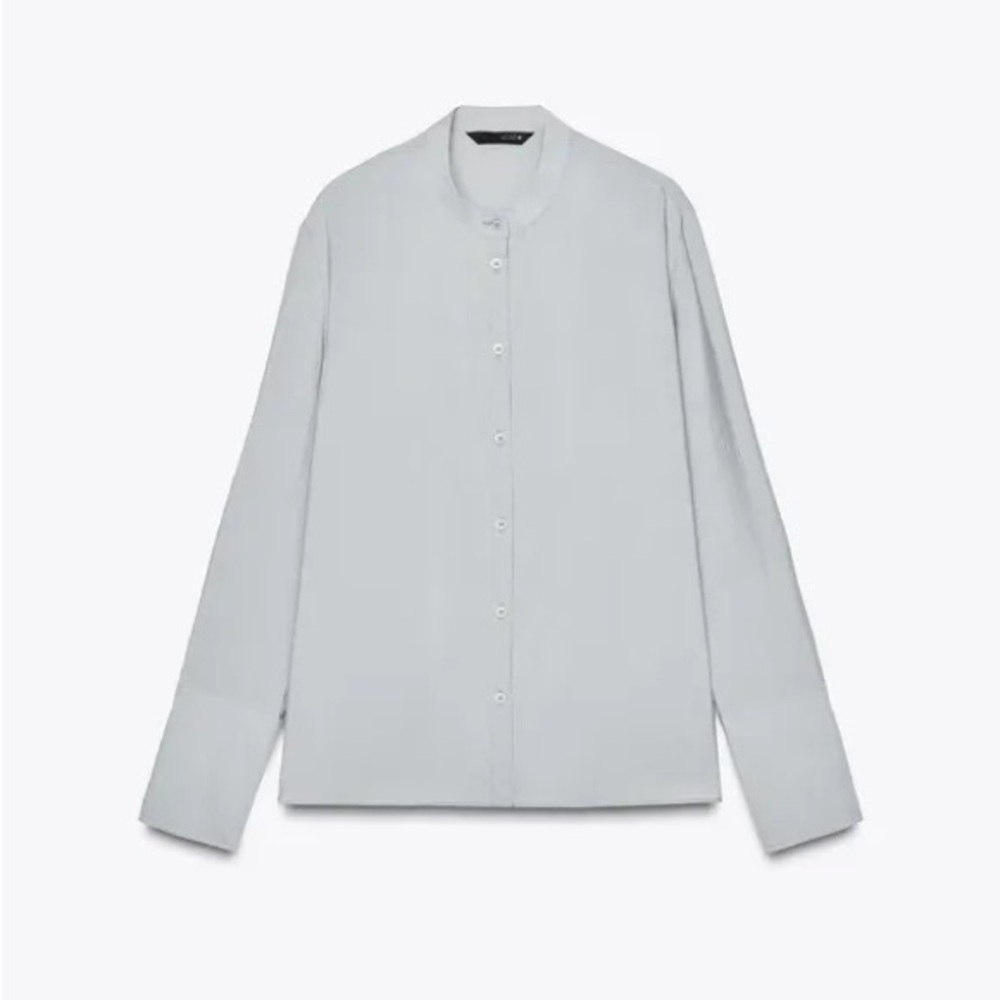 ZARA CREWNECK LONG SLEEVE SHIRT Blue Gray S